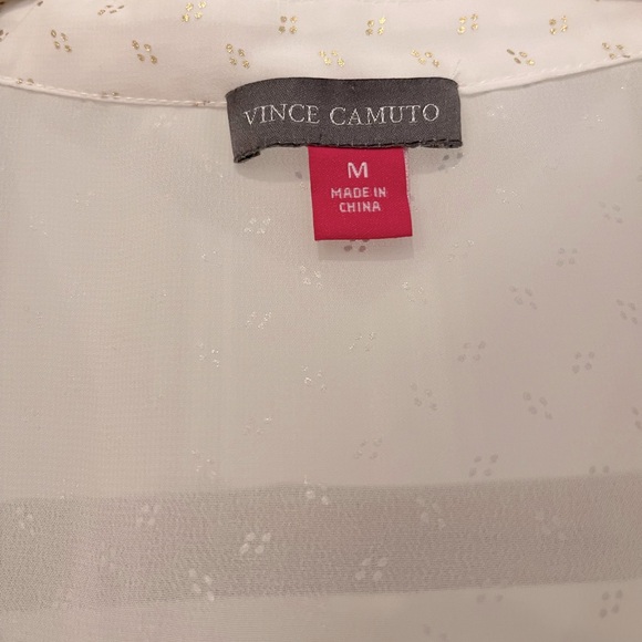 Vince Camuto metallic print long sleeve top - Picture 5 of 5